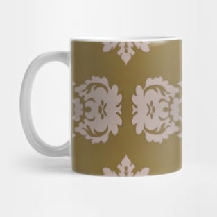 Avocado Green Wallpaper Design Retro Vintage Damask Mug